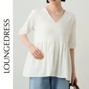 새상품 Loungedress 페플럼 니트 라운지 드레스 화이트