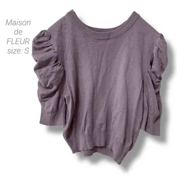 메종 드 플뢰르 Maison de FLEUR 파워 숄 니트 S 리본