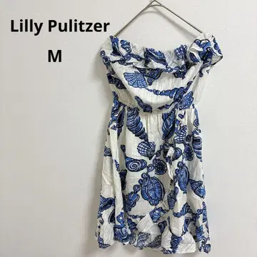 Lilly Pulitzer 쉘 패턴 오프숄더 미니 원피스 [M]