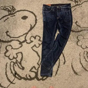 빈티지 다크 블루 슬림 핏 데님