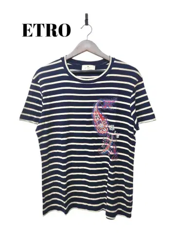 79167 ETRO 보더 페이즐리 프린트 티셔츠