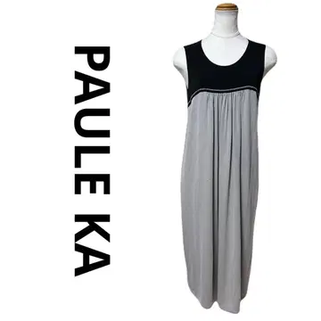 PAULE KA 폴카 슬리브리스 원피스 블랙 그레이 M 사이즈