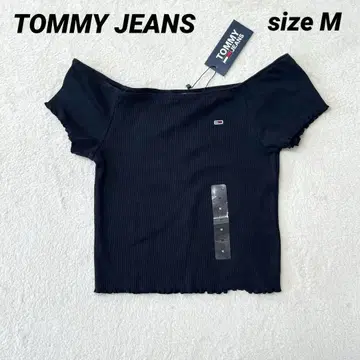 TOMMY JEANS 오프숄더 상의 블랙 M