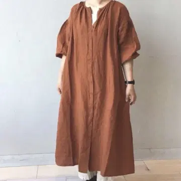 사만사 모스모스 슬로우 린넨 원피스 (오렌지)