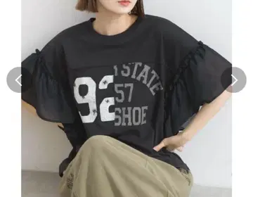 택 포함 새상품 IRIEY 아이리 소매 이소재 프릴 리메이크풍 풀오버