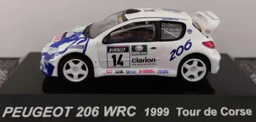 CM의 1/64 비율 푸조 206 WRC