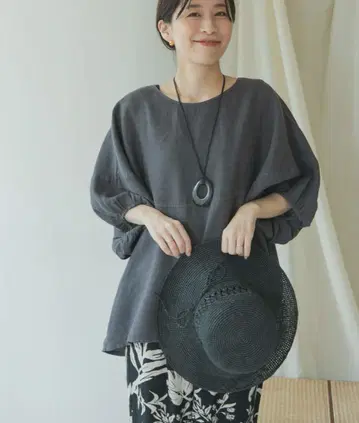 어반 리서치 도어스 린넨 벌룬 슬리브 블라우스