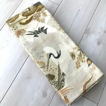 앤티크 반폭 오비 학 순수 실크 No.32-11
