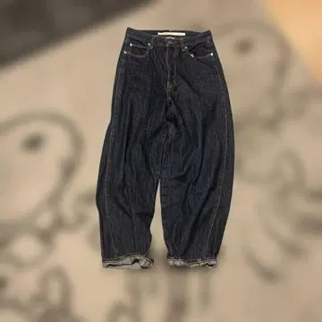 니코앤드 다크 블루 와이드 레그 데님