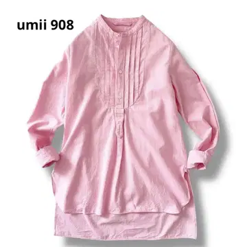 새상품급 umii 908 45R 옥스퍼드 셔츠 튜닉 핑크 3