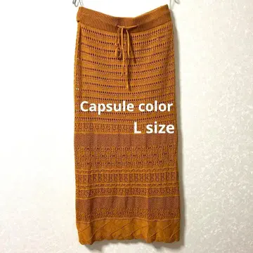 Capsule color 니트 오렌지 타이트 스커트 L 24A303