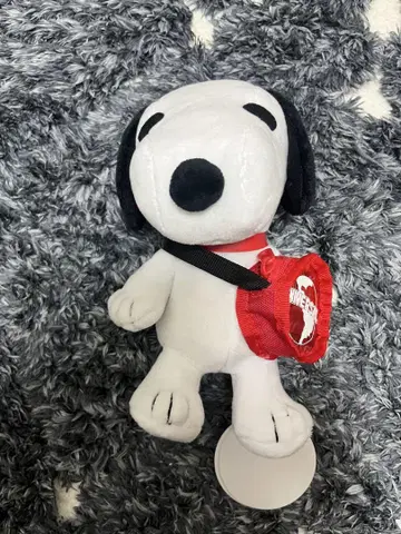 스누피 봉제 인형 소형 빨간색 하네스 포함