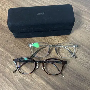 JINS 안경 2개 세트 케이스 포함 도수 포함