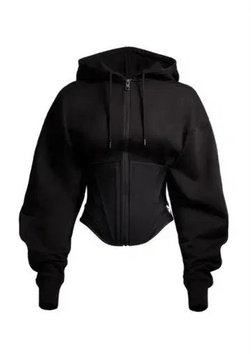 뮤그레이 MUGLEYh&m 블랙 후드 크롭 후드티