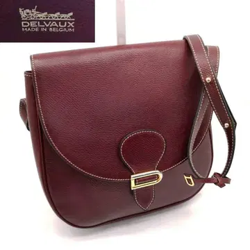 컨디션 최상 델보 DELVAUX 숄더백 와인 레드