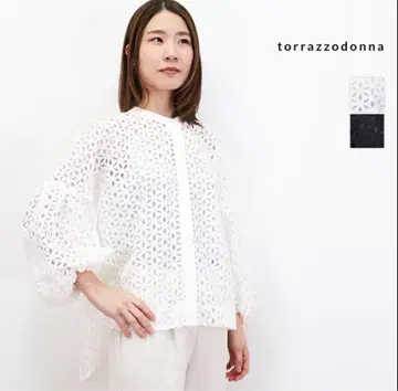 미사용 새상품 TORRAZZO DONNA 레이스 블라우스 화이트