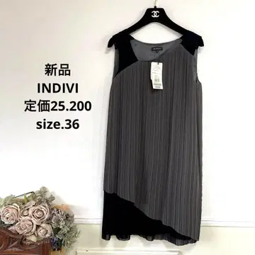 새상품 INDIVI 정가 25,200 고급스러운 플리츠 원피스