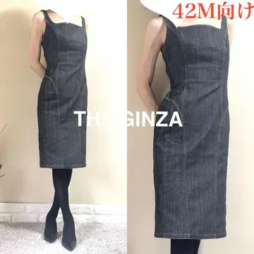 THE GINZA 더 긴자 글래머러스 블랙 데님 원피스 42 M
