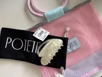 선행 출시 POTETE 스터드 하트 클립 White