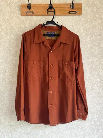 USA제 60년대 Pendleton 단색 XL 오렌지 브라운