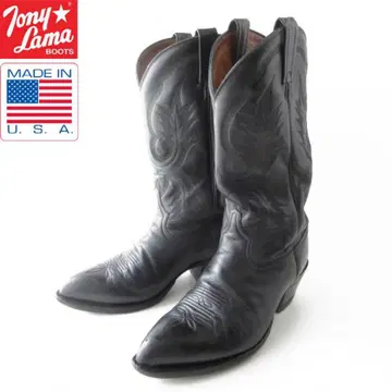 USA제 Tony Lama 올 블랙 웨스턴 부츠 검정 28cm