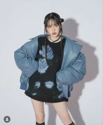 jouetie 패턴 샤기 풀오버 블랙