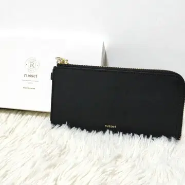 러셋 장지갑 가죽 새상품급 라운드 지퍼 블랙