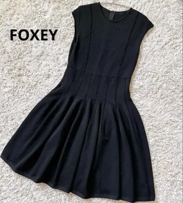 FOXEY 폭시 니트 원피스 프릴 포멀 프렌치 슬리브