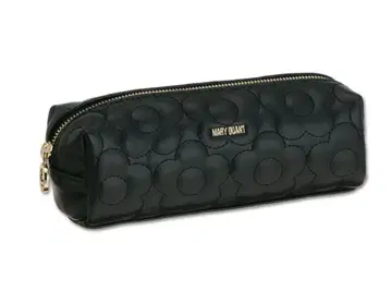 MARY QUANT 퀼트 폼 데이지 스퀘어 펜 케이스 (블랙)