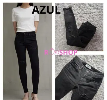 AZUL DENIM 리페어 스키니 데님 블랙 S 아줄