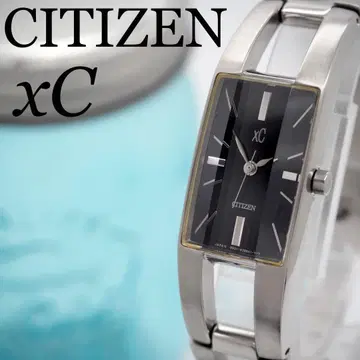 730 CITIZEN 시계 xc 컷 유리 여성용 뱅글 블랙 다이얼