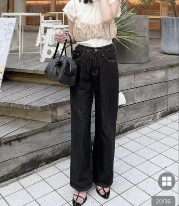 nugu aimey 스티치 포인트 와이드 데님
