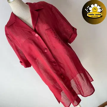 DEUX 반팔 린넨 자켓 자수 포켓 부착 린넨