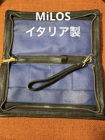 MiLOS 클러치 케이스 블랙 소가죽 이탈리아제