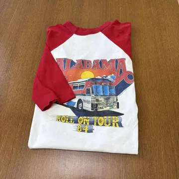 80년대 래글런 티셔츠 ALABAMA 밴딩 84