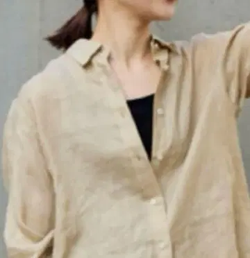 SLOBE IENA 유럽인 린넨 레귤러 셔츠 38 베이지
