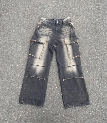 와이드 레그 데님 팬츠