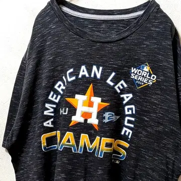 MLB 휴스턴 애스트로스 로고 티셔츠 블랙 블랙 그레이 L 구제 의류