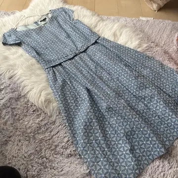 TOCCA 파랑 기하학 패턴 반팔 원피스 사이즈 0