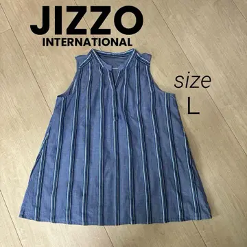 JIZZO INTERNATIONAL 스트라이프 패턴 여름 블라우스 L