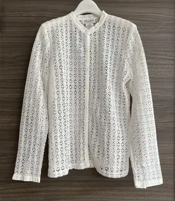 JONES NEW YORK SPORT 레이스 니트 셔츠 M 사이즈 화이트