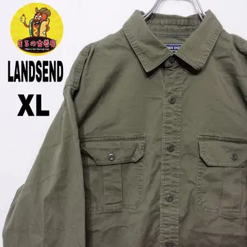usa 구제 의류 LAND'S END 긴팔 버튼 셔츠 XL 그린
