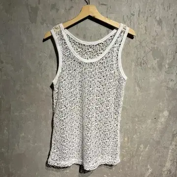 새상품 메쉬 탱크탑 레이어드 화이트