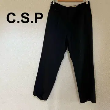 C.S.P 블랙 남성용 슬랙스 심플 스마트 앞뒤 포켓 무지 얇은 소재