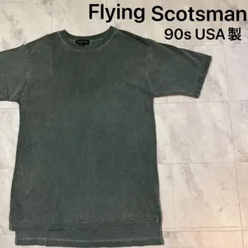 90s USA제 플라이 스코츠맨 티셔츠 반팔 아메카지 자수 로고