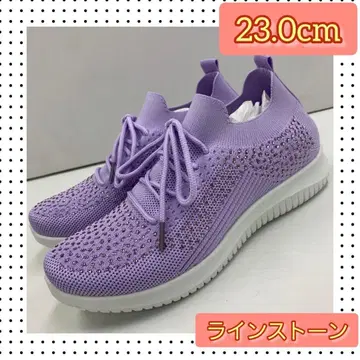 23.0cm 여성용 신상품 큐빅 슬립온 끈 포함 여성 신발 보라색