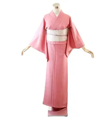 이로무지 기모노 신장 144-159cm 핑크 하나 문양 im-001