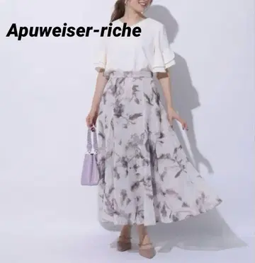 Apuweiser-riche 브러시 플라워 메쉬 스커트 1