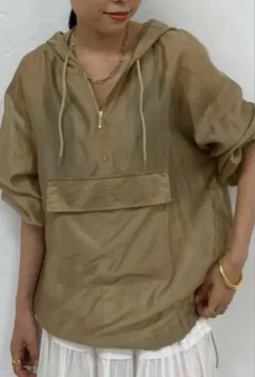 라운지 드레스 LOUNGEDRESS 시어 아노락 후드티