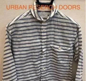 URBAN RESERCH DOORS 린넨 체크 셔츠